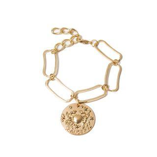 Alloy Embossed Disc Bracelet