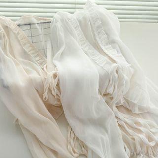 Tie-front Ruffled Light Jacket