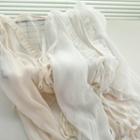 Tie-front Ruffled Light Jacket