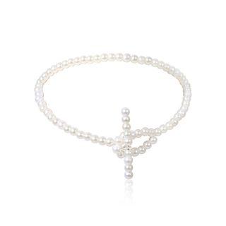 Faux Pearl Necklace 2715 - White - One Size