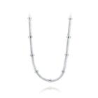 Fashion Simple Geometric Round Bead Necklace Silver - One Size