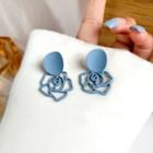 Flower Sterling Silver Stud Earring 1 Pair - S925 Silver - Airy Blue - One Size