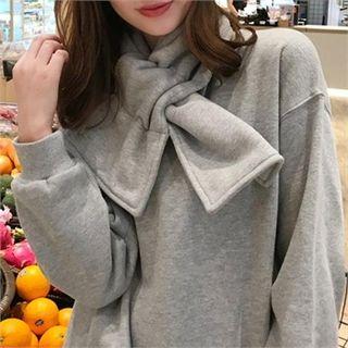 Brushed Fleece Lined Sweatshirt With Scarf