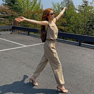 Drawstring Nylon Cargo Pants