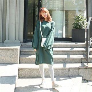 Puff-sleeve Loose-fit Pullover Dress