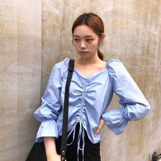 Drawstring V-neck Shirt