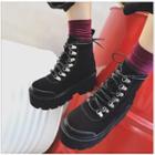 Platform Lace-up Shoes Black - 36
