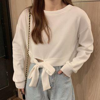 Ribbon Cropped Sweatshirt