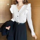 Ruffled Patterned Cardigan