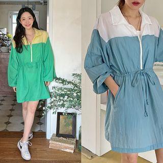 Two-tone Anorak Dress