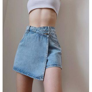 Wrapped Denim Skort
