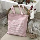 Lettering Lightweight Tote Bag Mauve Purple - One Size