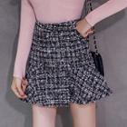 Mini Ruffle Trim Tweed Skirt