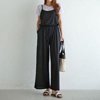 Spaghetti-strap Drawstring Jumpsuit