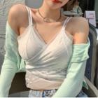 Mesh Shirred Camisole Top