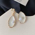Non-matching Alloy Faux Pearl Shell Dangle Earring