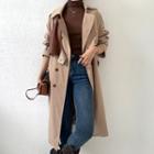 Two-tone Panel Double-breasted Trench Coat