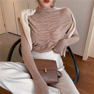 Ruched Long-sleeve Slim-fit Top