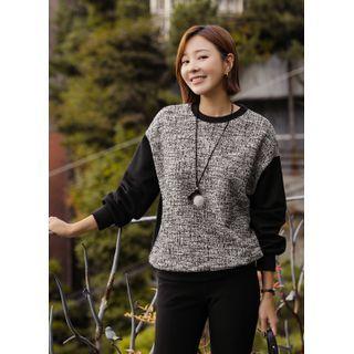 Tweed-panel Sweatshirt