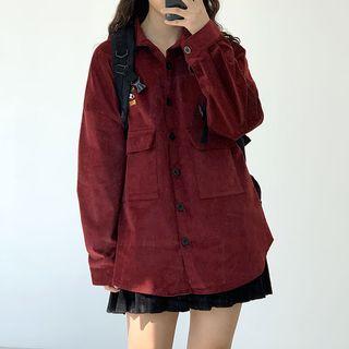 Corduroy Jacket / Plain Mini Skirt