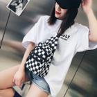 Plaid Sling Bag Plaid - Black & White - One Size