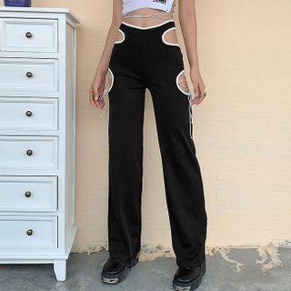 Cutout Lace-up Straight Leg Pants