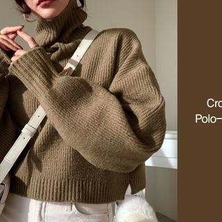 Turtleneck Crop Rib-kit Top