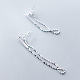 925 Sterling Silver Non-matching Chain Earring As Shown In Figure - One Size