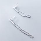 925 Sterling Silver Non-matching Chain Earring As Shown In Figure - One Size