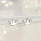 Crown Ear Stud 1 Pair - 925 Silver - Silver - One Size