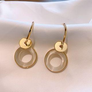 Cat Eye Stone Hoop Dangle Earring As Shown In Figure - One Size