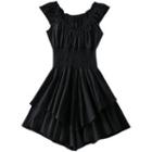Sleeveless A-line Eyelet Lace Layered Dress