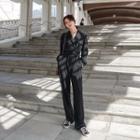Contrast Stitch Straight-cut Jumpsuit