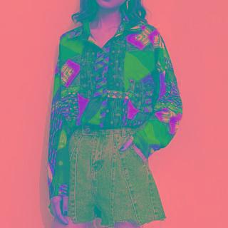 Long-sleeve Oversized Patterned Shirt