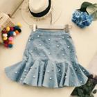 Beaded Denim Skirt