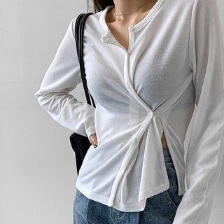 Two-way Round-neck Cardigan