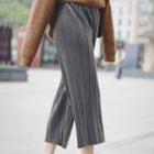 Plain Cropped Velvet Culottes