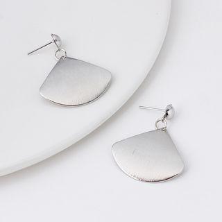 Brushed Metal Fan Dangle Earring