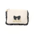 Bow Letter Embroidered Pouch