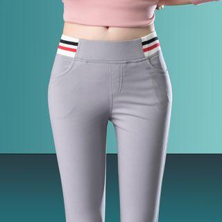 Stripe Panel Skinny Pants