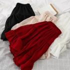 Band-waist Tiered Mini A-line Skirt