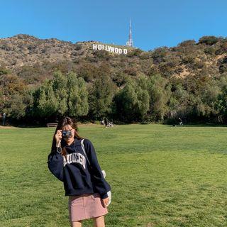 Sandiego Letter Hoodie Navy Blue - One Size