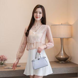 Lace Open Front Cropped Jacket