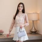 Lace Open Front Cropped Jacket