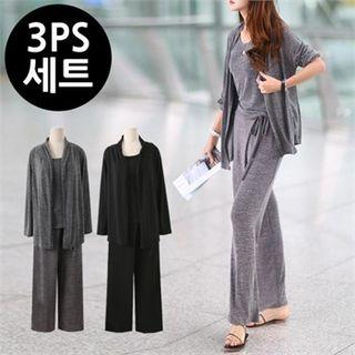 Wrap-style Pants 3-pieces Set