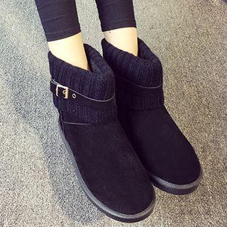 Knit-panel Snow Boots