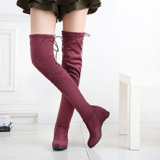 Hidden Wedge Elastic Over-the-knee Boots