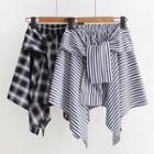 Patterned Tie-front A-line Skirt