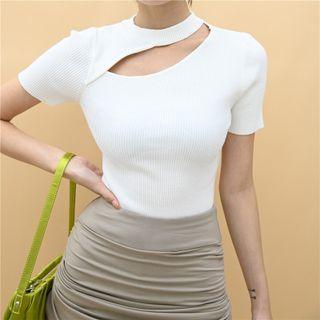Round-neck Plain Split Knit Top