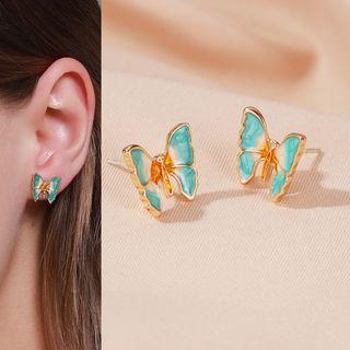 Alloy Butterfly Earring 1 Pair - 6545 - 01 - Gold - One Size